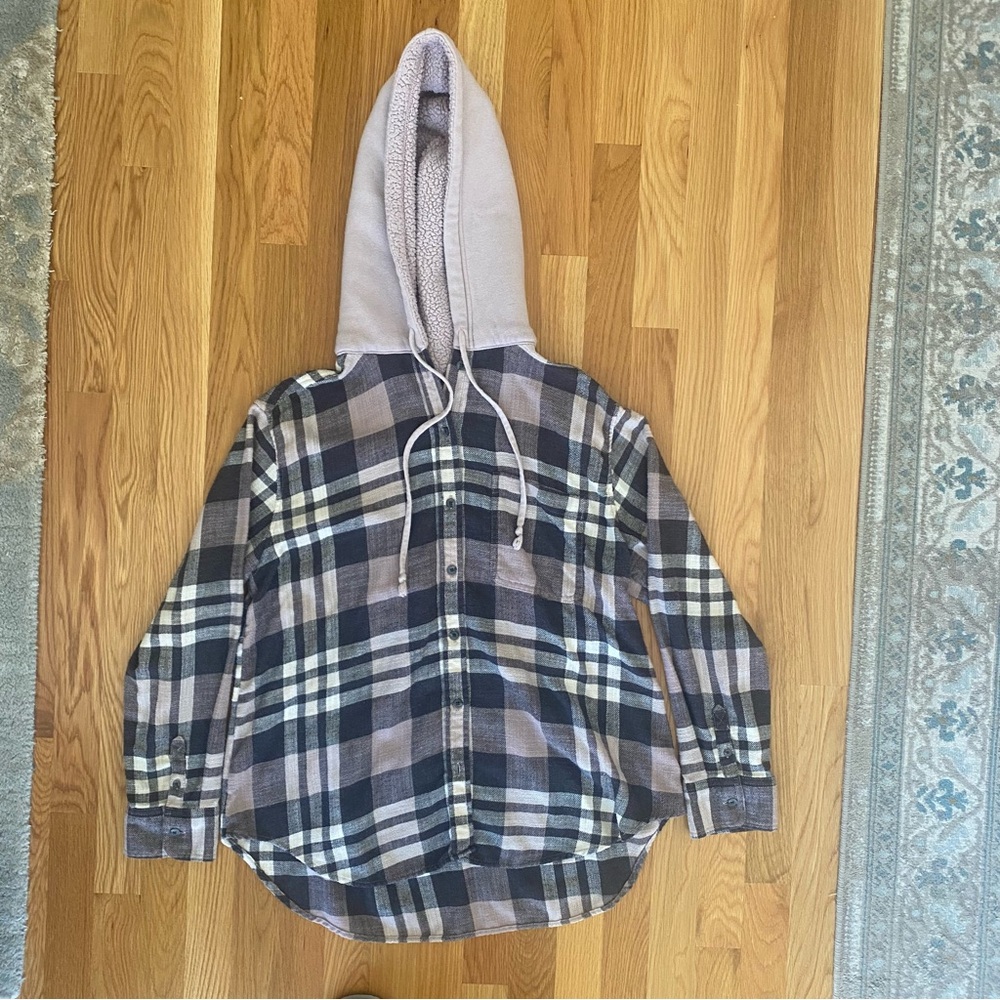 American Eagle Cozy Hooded Flannel